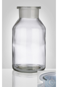 Reagent bottle, clear, wide neck, conical shoulder, 50 ml, NS 24/20, dim. Ø 41 x H 76 mm, without...